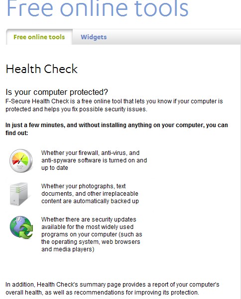 F-Secure Health Check